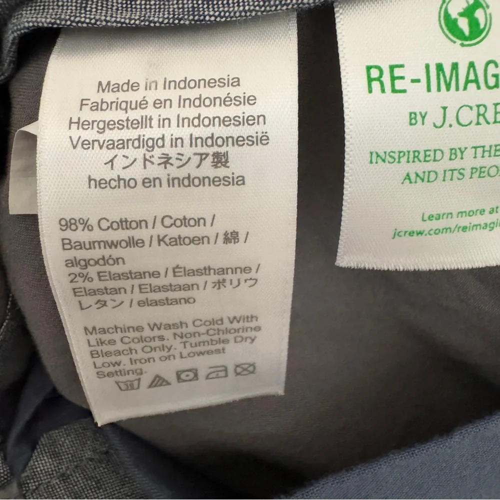 J Crew‎ Gray Reimagined Cotton Stretch Chino Shorts Size 31